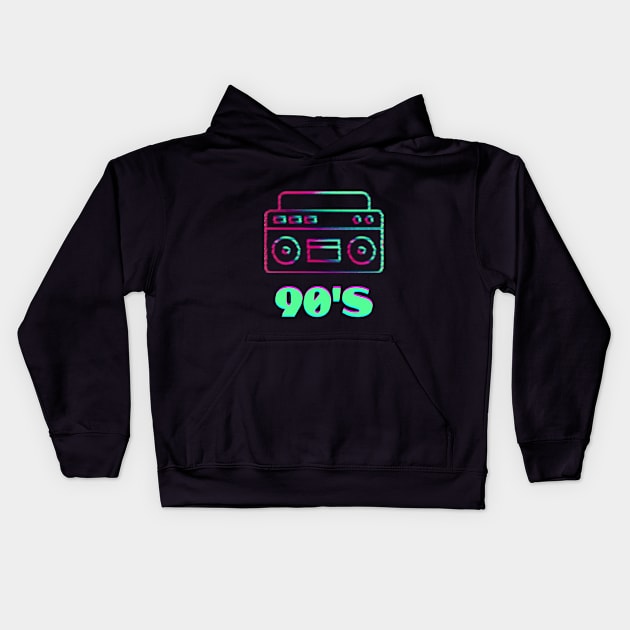 Retro Music Cassette Tape  90's T-shirt Kids Hoodie by Young Me